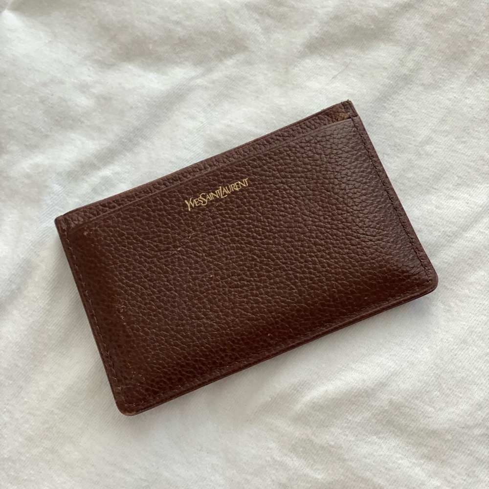 Yves Saint Laurent Brown Key & Card Holder with Sleek Design